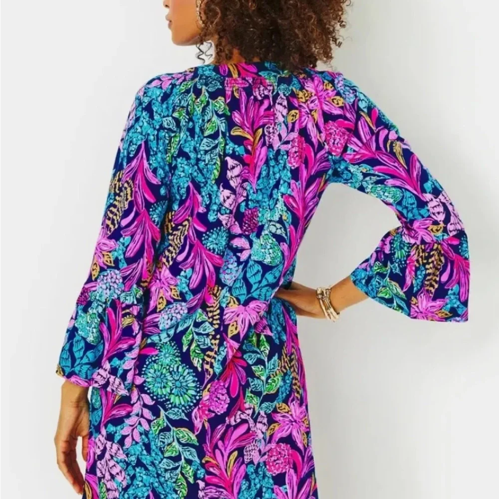 NWOT Lilly Pulitzer Sz M NWT Norris Dress Calypso Coast Aegean - Picture 2 of 9